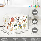 Clastyle Farm Animals Baby Laundry Hamper Leaf Kid Storage Basket Boy Girl Gift Toy Box Collapsible Clothes Organizer Nursery Bin for Bedroom,Sunflowers,40 * 30 * 30 cm