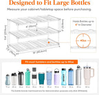 Lifewit Stackable Water Bottle Storage Organizer, Clear Tumbler Cup Mug Organizer, Plastic Large Compartment Wine Rack for Fridge Cellar Kitchen Pantry Storage, 3Tier Hold 12
