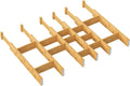 kiplant Bamboo Drawer Dividers - Adjustable Drawer Dividers for Kitchen, Clothes, Closet & Office - 6 Pack with Inserts, 18-22.6 Inches, Non-Slip Silicone Ends