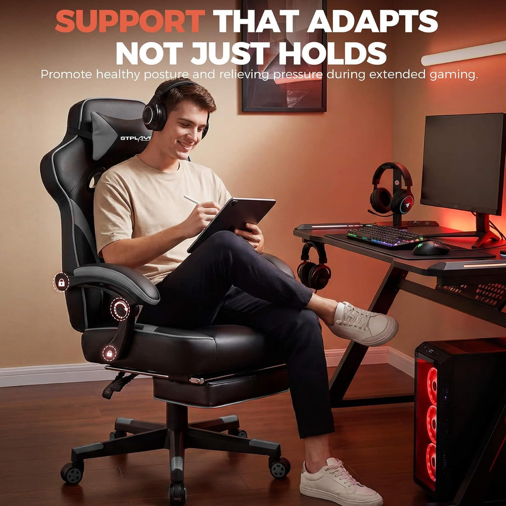 GTPLAYER Gaming Chair for Adults, Big and Tall 350LBS Heavy Duty Office Chair...