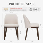 COLAMY Upholstered Dining Chairs Set of 4, Modern Kitchen Chairs with Back, Fabric Side Dining Room Chairs with Wood Legs for Kitchen Dining Room Restaurant, Beige