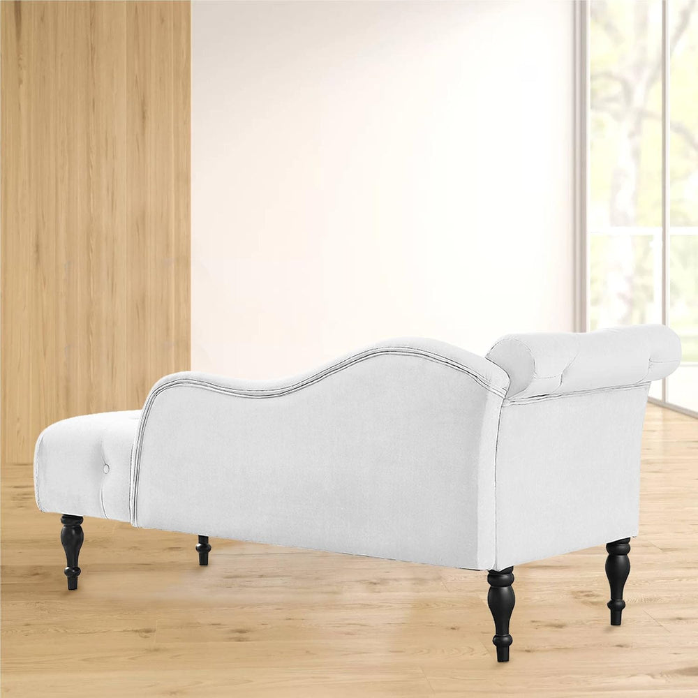 Holaki Velvet Chaise Lounge,Indoor Accent Chaise Chair with Pillow,Button Tuf...