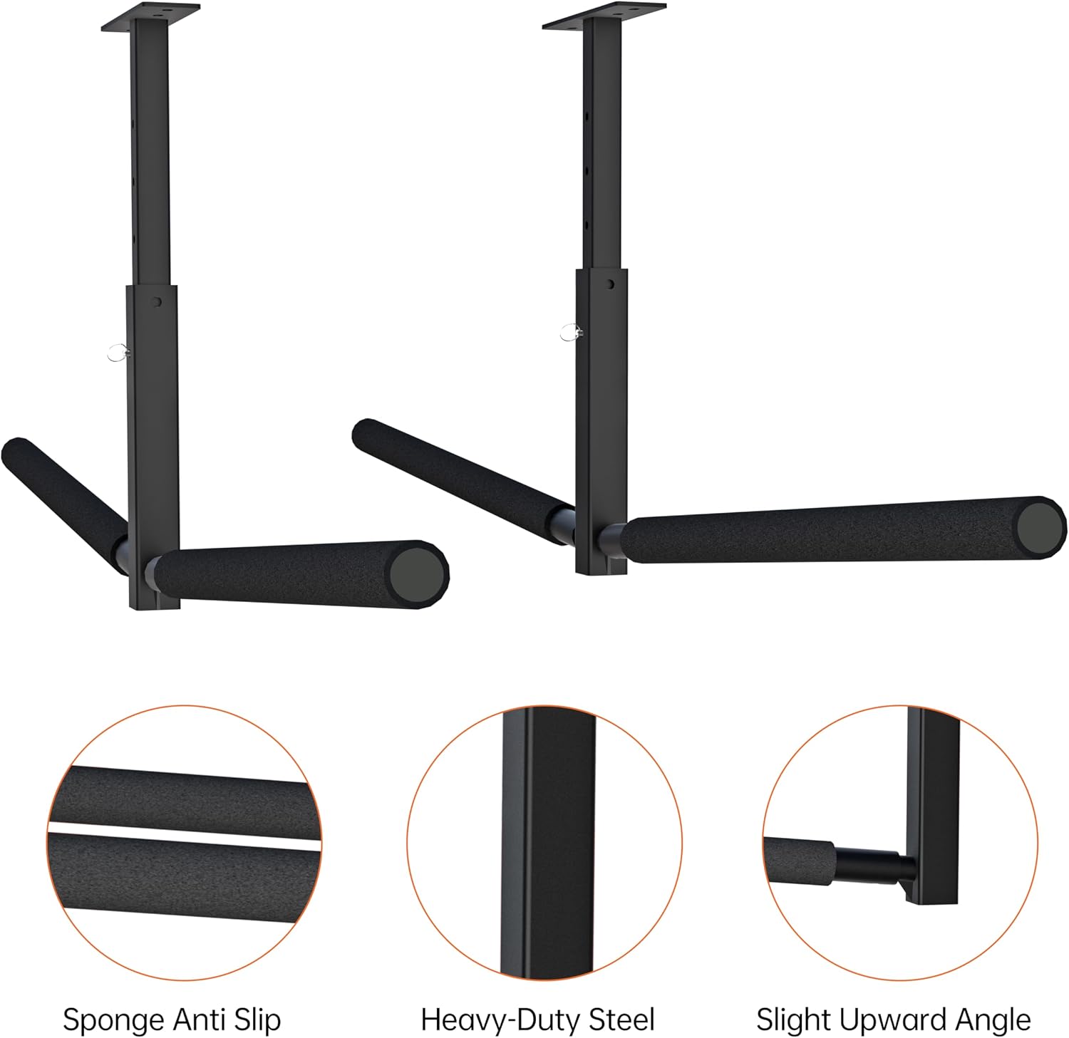 TRUSOON Double Kayak/Ladder Ceiling Storage Rack, Hi Port 2 Ladder Hanger Overhead Garage Kayak Ladder Rack, Holds 200 lbs, Adjustable Height Design, Black
