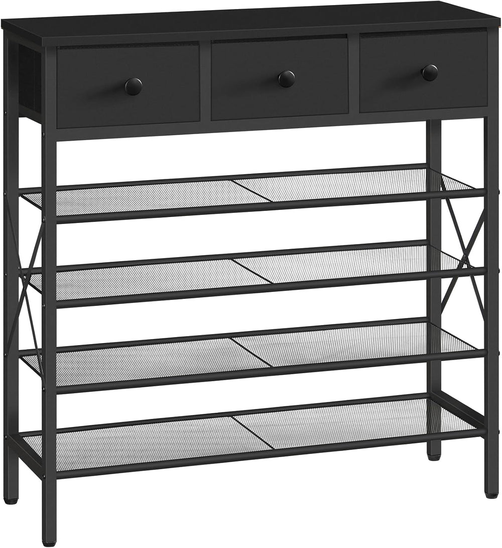 5-Tier Shoe Rack with 3 Drawers, Metal Shoe Organizer for 20 Pairs with Stora...