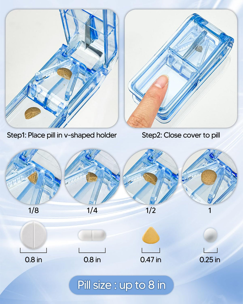 Monthly Pill Organizer 3 Times a Day, FRIWOLE Medicine Box with Portable Weekly Pill Bag, Keychain Pill Case, Pill Cutter and 2 Sticker (Purple, 3 Times a Day)