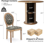 SoarFlash Kitchen Table and Chairs for 2, 31.5" Dining Table Set for 2 with Upholstered Chairs, 3 Piece Kitchen Table Set with Storage Shelf for Small Space, Apartment