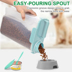 TBMax Pet Dog Cat Food Storage Container 5 to 7 lbs with Can Cover and Mixing Spoon, Airtight Bird Seed Container, Cat Food Storage Dispenser, Kibble Storage Dog Treat Bin -Light Blue