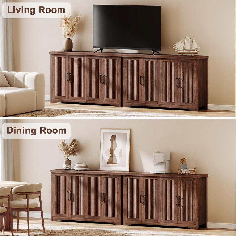 Memobarco Fluted Buffet Cabinet with Storage Accent Sideboard,Modern Credenza...
