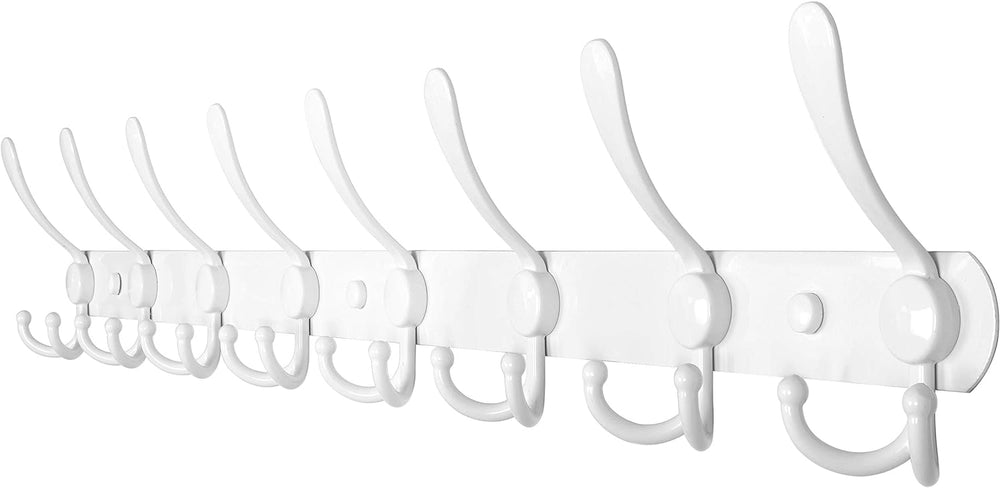 WEBI Coat Rack Wall Mount long,8 Tri Hooks for Hanging,30 inch Hook Rack Rail...