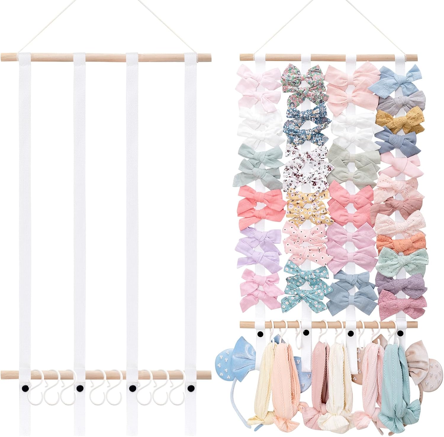 OAOLEER Hair Bow Holder Organizer for Girls，Hair Clips Headband Organizer Storage Wall Hanging Home Decor for Girls Room