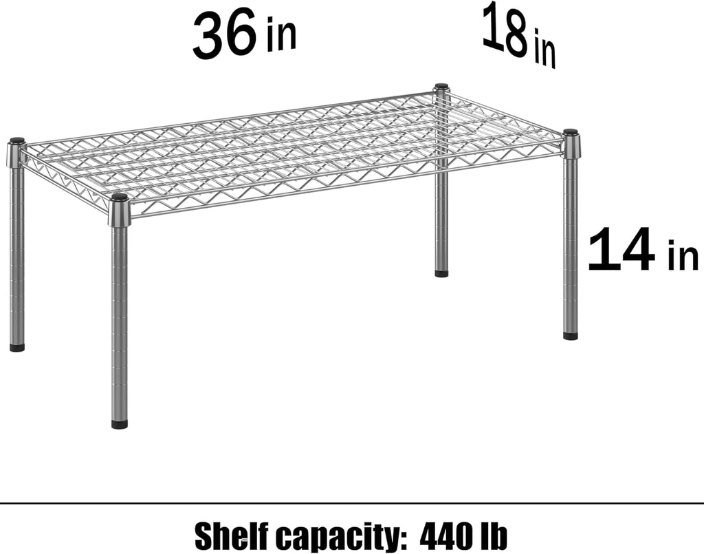 18" Deep x 36" Wide x 14" Height Wire Shelving Kit | 1-Tier | NSF Commercial Storage Rack Unit