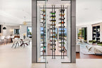 Ultra Wine Racks Floor-to-Ceiling Mount Display (2 Side, Triple Deep, Black, Holds 126 Wine Bottles) - Modern Metal Wine Storage for Wine Cellars, Home Bars, Kitchens, & Dining Rooms