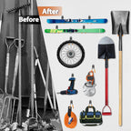 3-H Garage Wall Hooks 14 Pack, Garage Hooks Heavy Duty with Extra Welding Spots, Wall Mount Storage Organizer for Hanging Garden Lawn Tools Ladder Bike WeedEater Chair Shovel Blower (Orange)