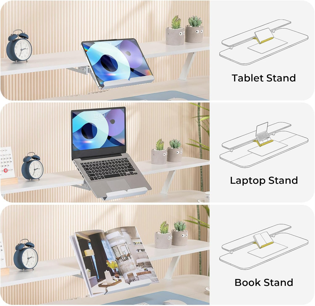 COMHOMA Electric Standing Desk with Drawers, 48 x 24'' Sit Stand up Desk with Monitor Stand, Laptop Stand, Height Adjustable Ergonomic Home Office Computer Desk with Memory Preset Controller