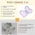 Cute Heart Silicone Jewelry Dish, Soft Ring Holder Tray, Small Trinket Bowl for Keys Earrings Necklace, Aesthetic Home Decoration Gift for Women Girls Mom Best Friend, Purple