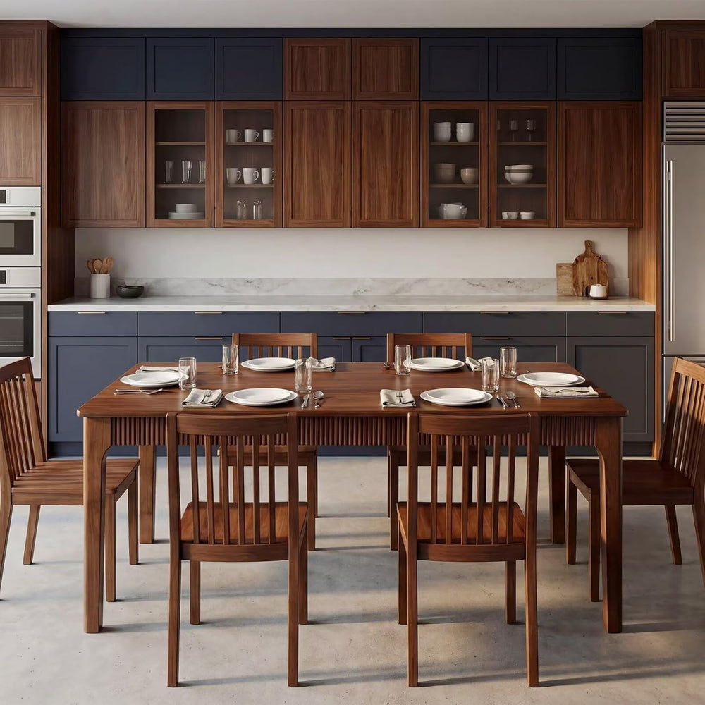 55" Solid Wood Dining Room Table for 4-6,Modern Farmhouse Rectangular Ki...