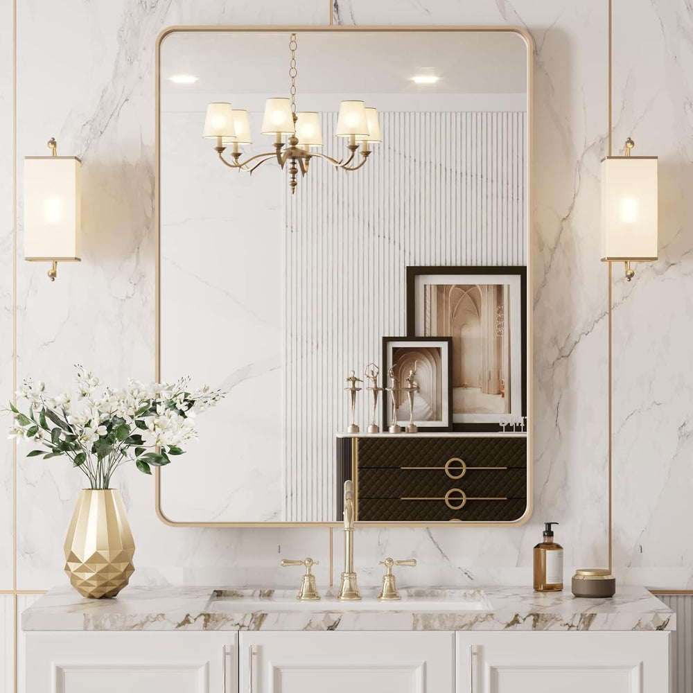 LOAAO 20"X30" Gold Bathroom Mirror