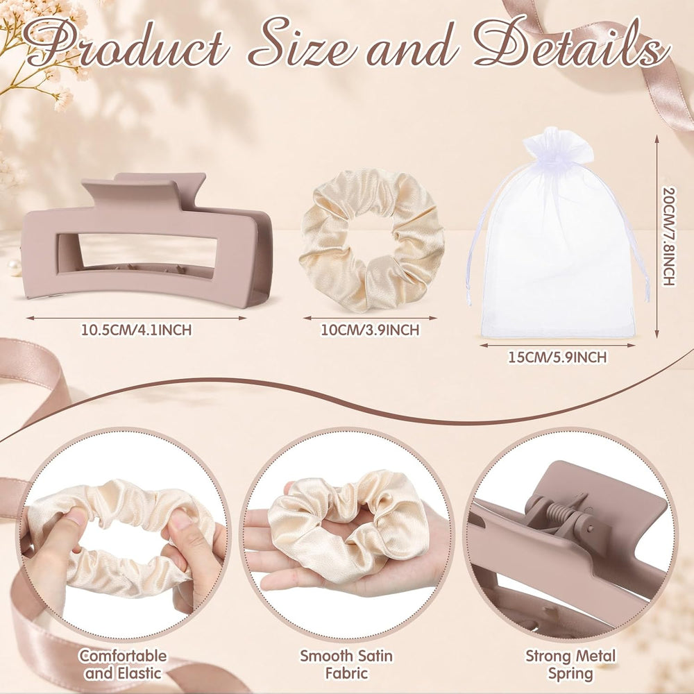 Unittype 48 Pcs Teen Girl Party Favor Set-Mirror Clip Scrunchies, Beige