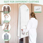 Bridal Wedding Garment Bag Cover Protector 72'' Long White Gown Dress Clothes Storage with 10'' Gusseted and Accessories Pouch for Women Travel Closet Prom