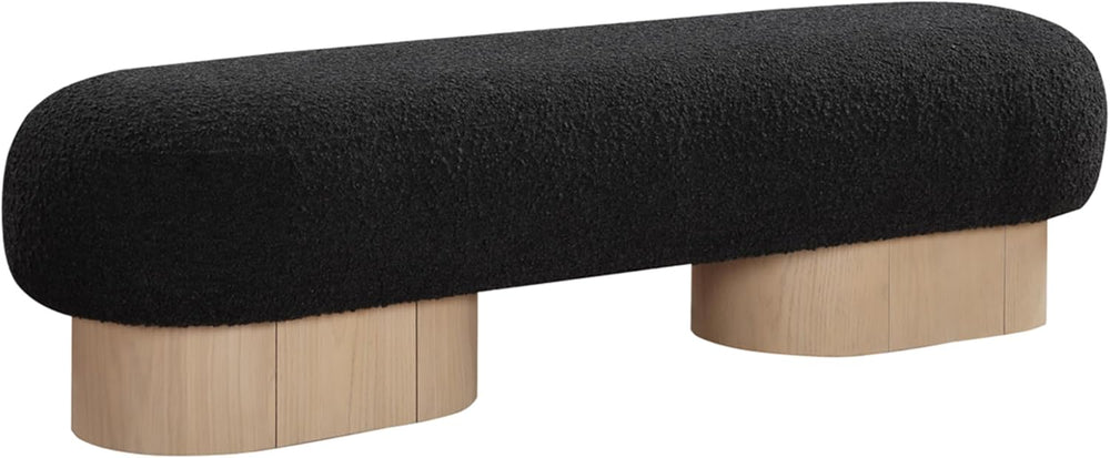 Meridian Furniture 22001Black Robertson Collection Art Deco Bench with Luxuri...
