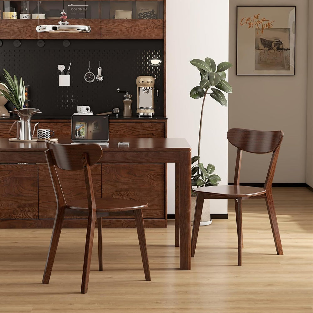 Dining Chairs, Kitchen Chairs, 100% Oak Solid Wood Modern Chair with Curved B...