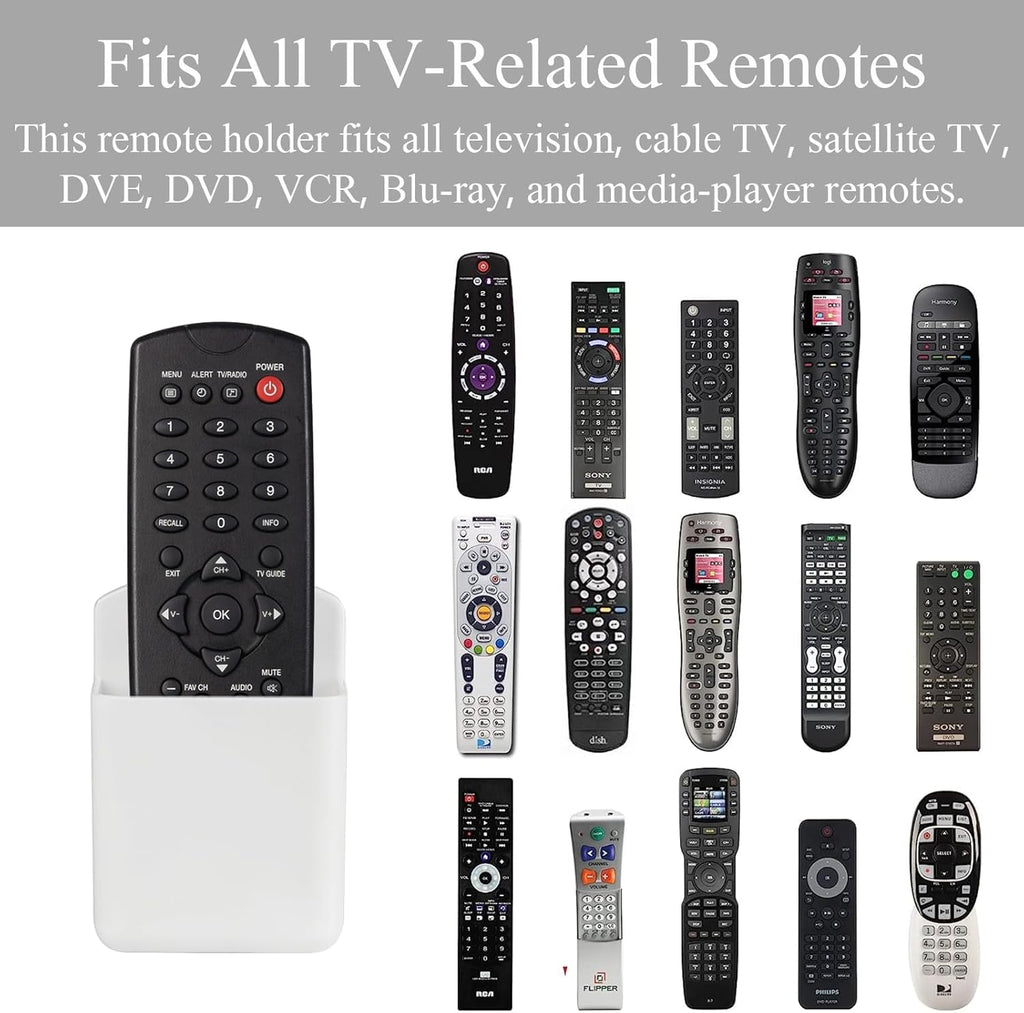 3 Pcs Wall Remote Control Holders TV Controller Holder Self Adhesive Marker Holder Pen Pencil Storage Organizer for Home Office School (White)