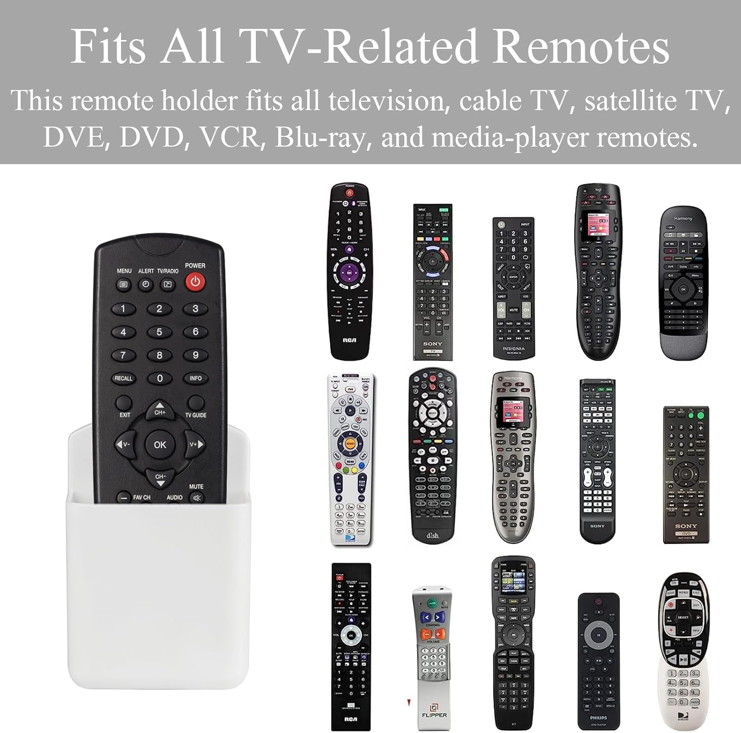 3 Pcs Wall Remote Control Holders TV Controller Holder Self Adhesive Marker Holder Pen Pencil Storage Organizer for Home Office School (White)
