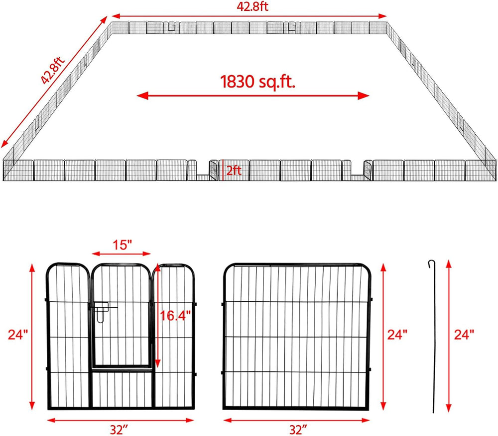 Yaheetech 24in x 171ft Rustproof Foldable Metal Decorative Garden Fence