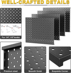 Ultrawall Metal Pegboard Panels, Pegboard Wall Organizer, Black Peg Boards for Wall, Garage Tool Storage Organization, 12"X16", 4pcs