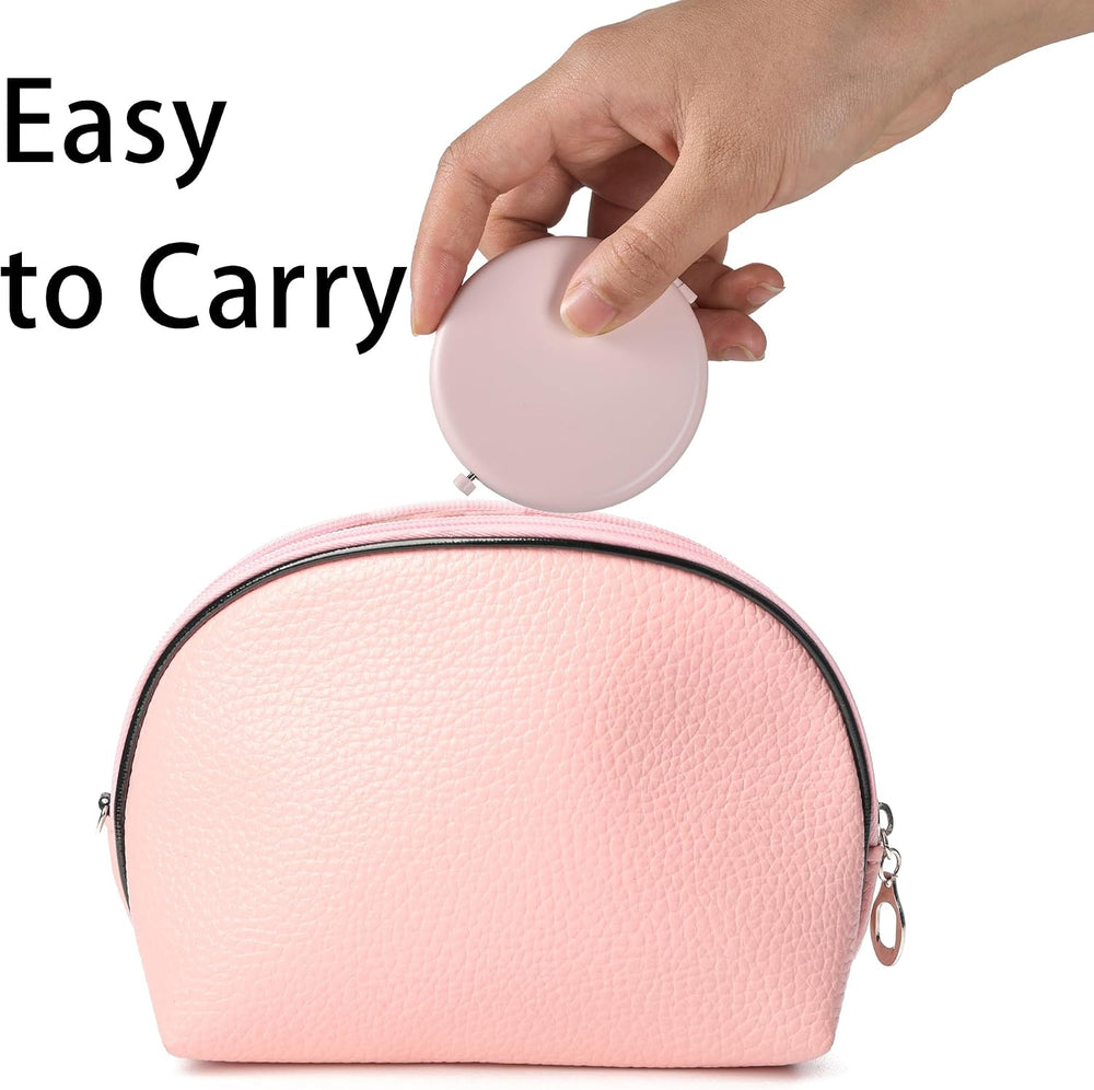 Compact Mirror for Purse, Metal Round Shell, Double-Sided 1X/12X Magnifying, ...