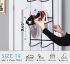 MISSLO Over The Door Shoe Organizer 12 Large Mesh Pockets Hanging Narrow Closet Door, White, 2 Pack