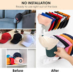 HAYVAN Hat Organizer for Baseball Caps 2024 New 2 PCS, No Install Acrylic Hat Holder for 14 Baseball Caps for Bedroom, Closet, Dresser (White)