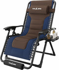 Amopatio Zero Gravity Reclining Patio Chair,XL Foldable Lounge Chair with Removable Cup Holder/Headrest/Footrest,500LBS Capacity, Portable for Outdoor Patio Pool Backyard