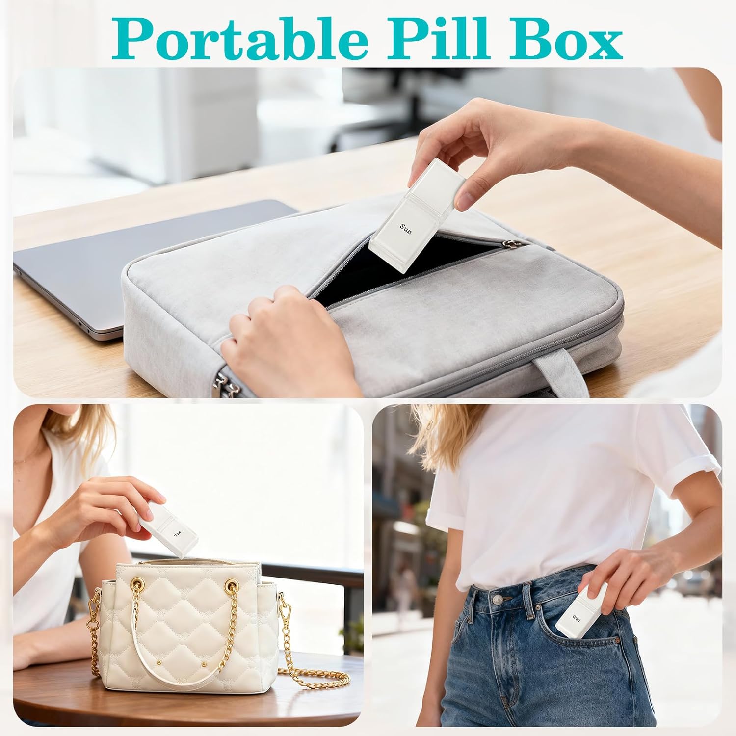 3-Tier Medicine Cabinet Organizer, Portable Medicine Cabinet with Handle, Large Capacity Medicine Storage Box, Multipurpose Medical Box with Pill Box, Empty First Aid Kit for Home, White