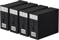 4 Pack Bed Sheet Closet Organizers and Storage,Sturdy Foldable Storage Containers with Window and Label,Storage and Organization for Bedding Sheets,Duvet Covers,Blankets (Black)