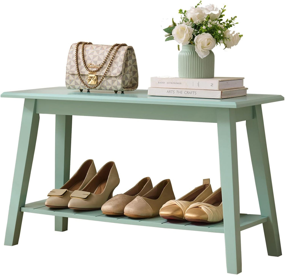 Kings Brand Furniture Delphi Wood Entryway Bench with Storage Shelf – Modern ...