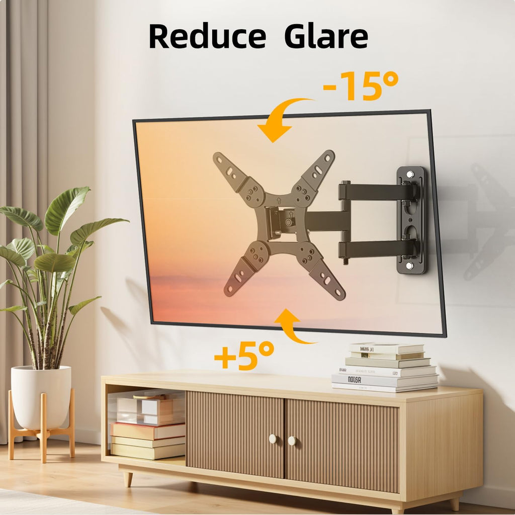 IWORKBOARD 32+ 40 inch Full Motion TV Wall Mount for 13-43" TVs & Monitor, 360° Rotating Small TV Mount Bracket, Articulating Swivel Tilting Extension, Max VESA 200x200mm, Single Studs, 55 lbs