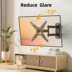 IWORKBOARD 32+ 40 inch Full Motion TV Wall Mount for 13-43" TVs & Monitor, 360° Rotating Small TV Mount Bracket, Articulating Swivel Tilting Extension, Max VESA 200x200mm, Single Studs, 55 lbs