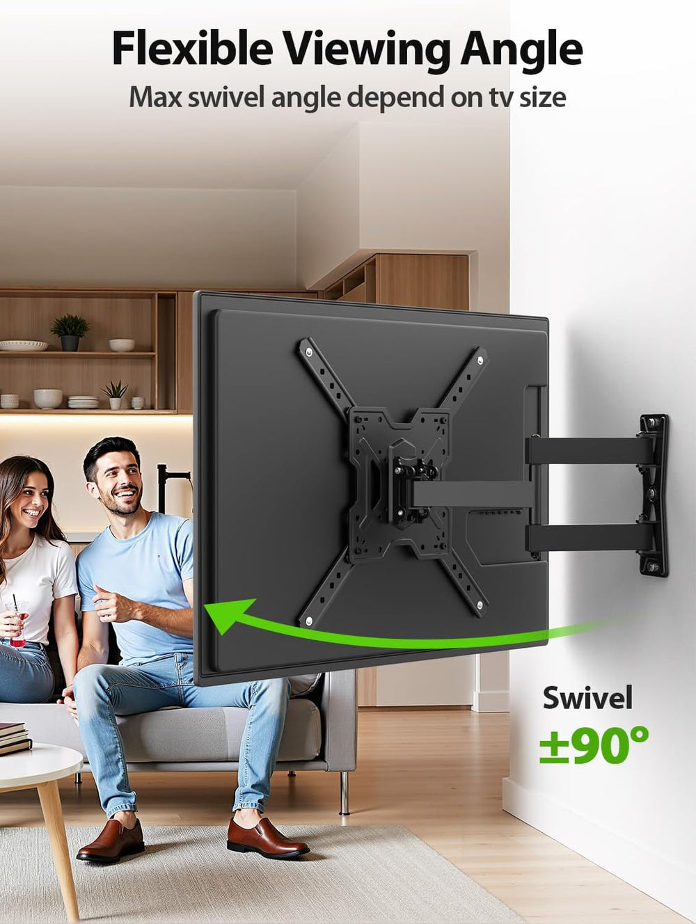 USX MOUNT UL Listed Full Motion TV Mount, Swivel Articulating Tilt TV Wall Mo...