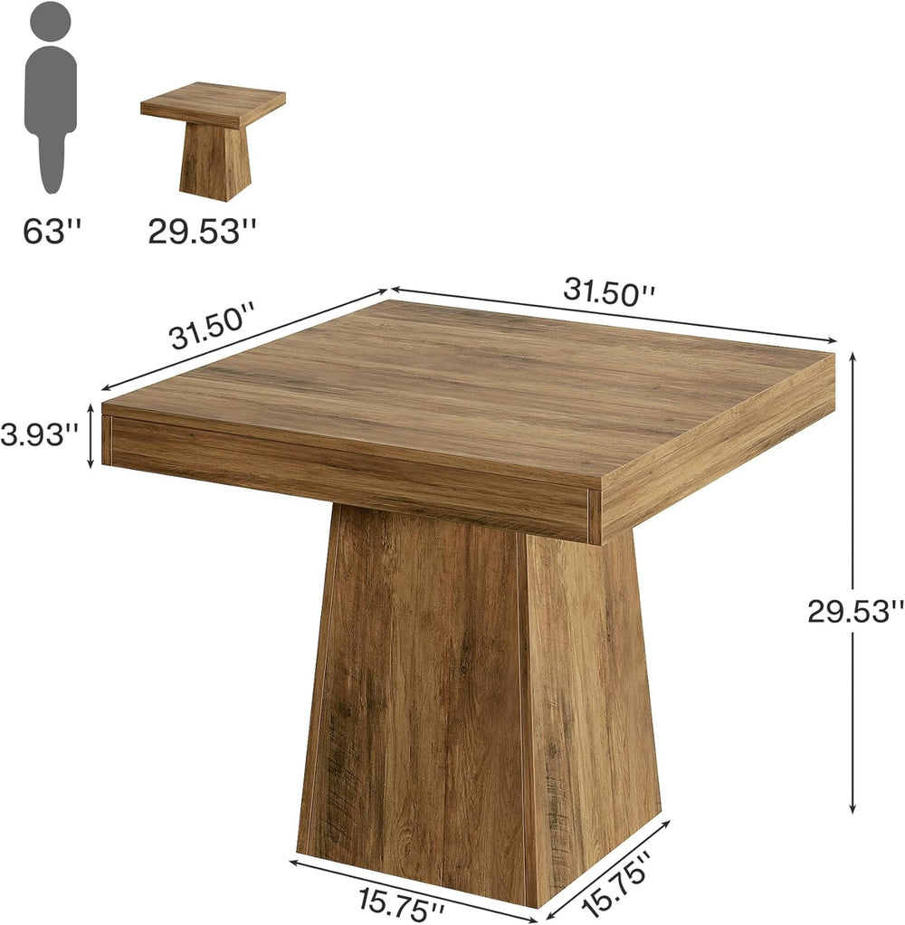 Tribesigns 31.5" Square Dining Table for 4, Farmhouse Kitchen Table with...