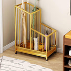 Indoor Metal Umbrella Stand，Umbrella Storage，Tall Metal Standing Umbrella Holder，Umbrella Holder for entryway，for Hotel，Offices，Home，Commercial(Gold,40 * 25 * 62cm/16 * 8 * 24.4in)