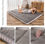 MAXYOYO Twin Bed Mattress Japanese Floor Futon Mattress, Twin Tatami Pad Camping Floor Bed Topper, Easy to Foldable and Portable, Futon Single Mat, Dark Grey
