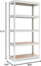 HOMEDANT House 5-Tier Laminated Metal Shelving Unit Adjustable Storage Utility Rack Heavy Duty Shelves Organization Multipurpose Shelf Kitchen Garage Pantry Closet 1Pack
