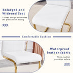 Marble Dining Table Set for 8,Modern 71''White Gold Dining Room Table with Chrome Plated XShaped Frame and White Leather Dining Chairs,Easy Assembley,Kitchen Table and Chairs for Dining Room