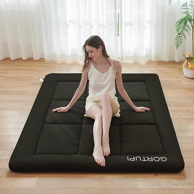 Japanese Floor Mattress,Futon Mattress 3" Black Thicken 100% High Densit...