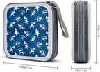 40-Disc Capacity CD/DVD Case Nautical Ocean Shark Lovers Animal Shark, Hard Plastic Protective Storage Binder with Zipper, Portable Organizer for Car Home Office