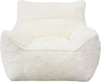 Cvortll Bean Bag Chair, Bean Bag Sofa, Faux Fur Bean Bag Chairs,with armrests and a Sturdy backrest, Suitable for Apartments, Living Rooms, bedrooms, Games, Reading (White)