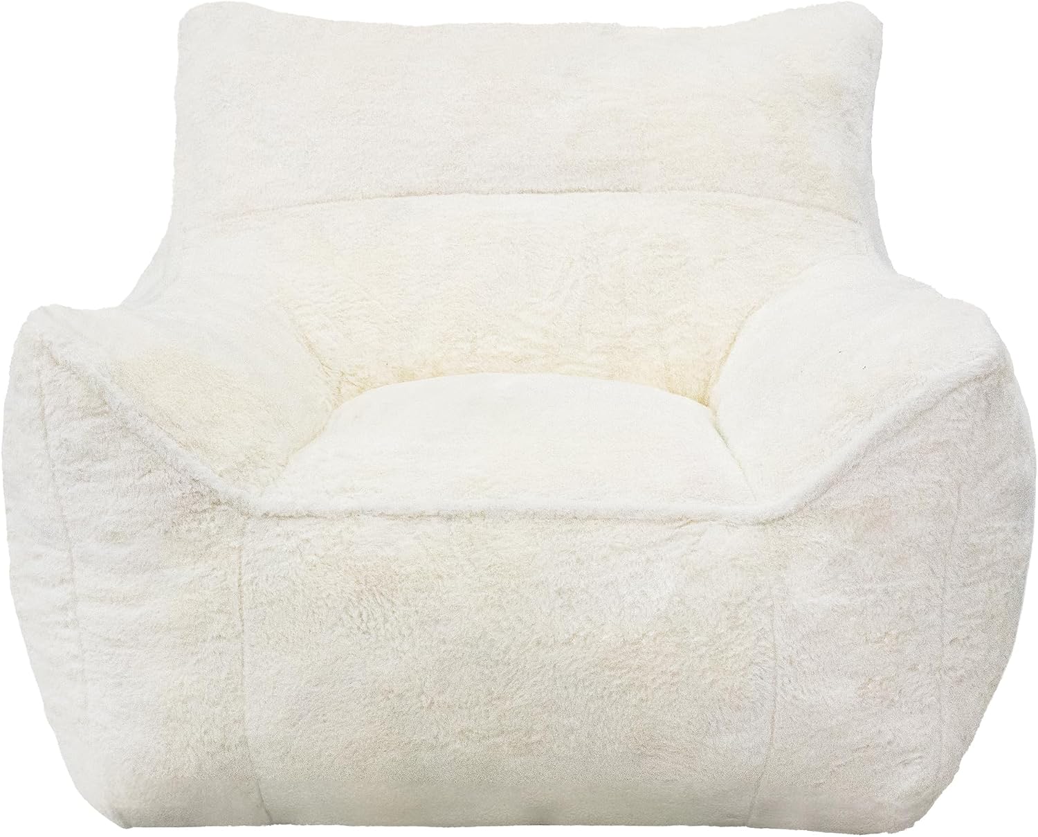 Cvortll Bean Bag Chair, Bean Bag Sofa, Faux Fur Bean Bag Chairs,with armrests and a Sturdy backrest, Suitable for Apartments, Living Rooms, bedrooms, Games, Reading (White)