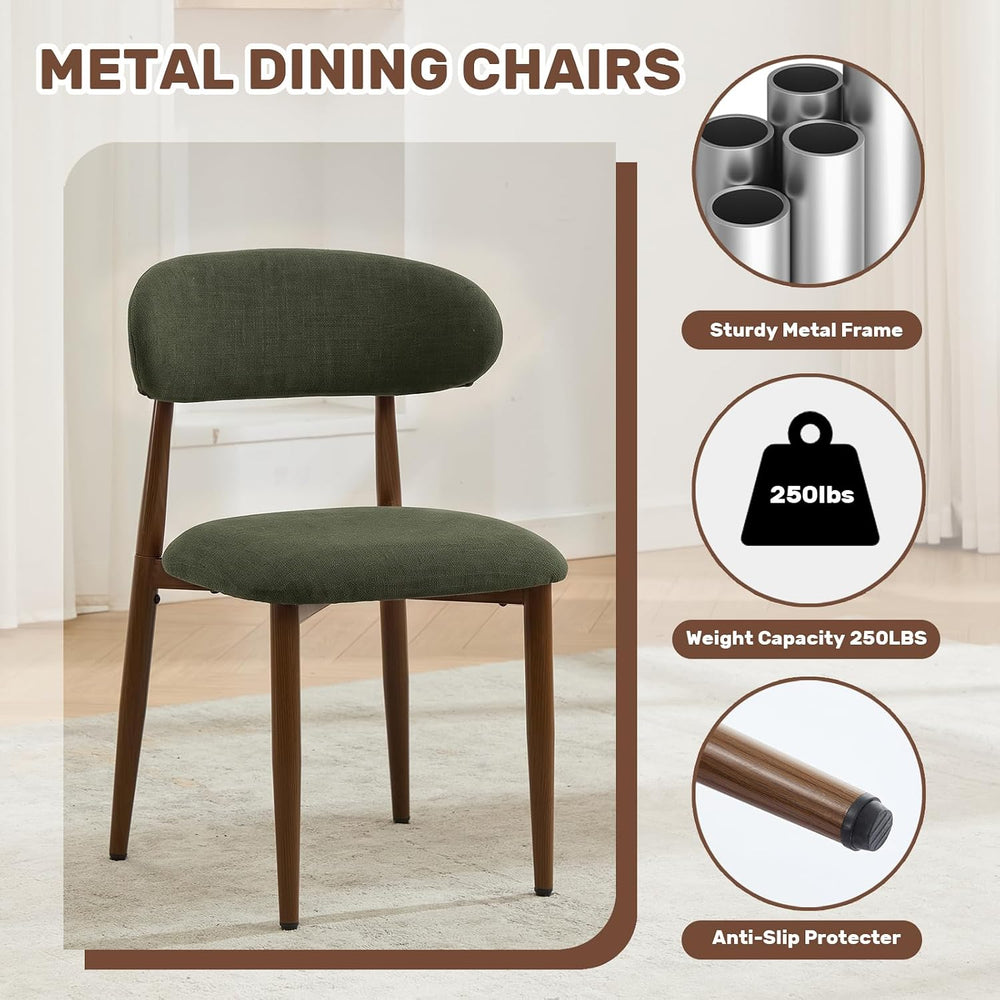 UVV Dining Chairs Set of 8, Metal Kitchen Chairs with Modern Fabric Upholster...