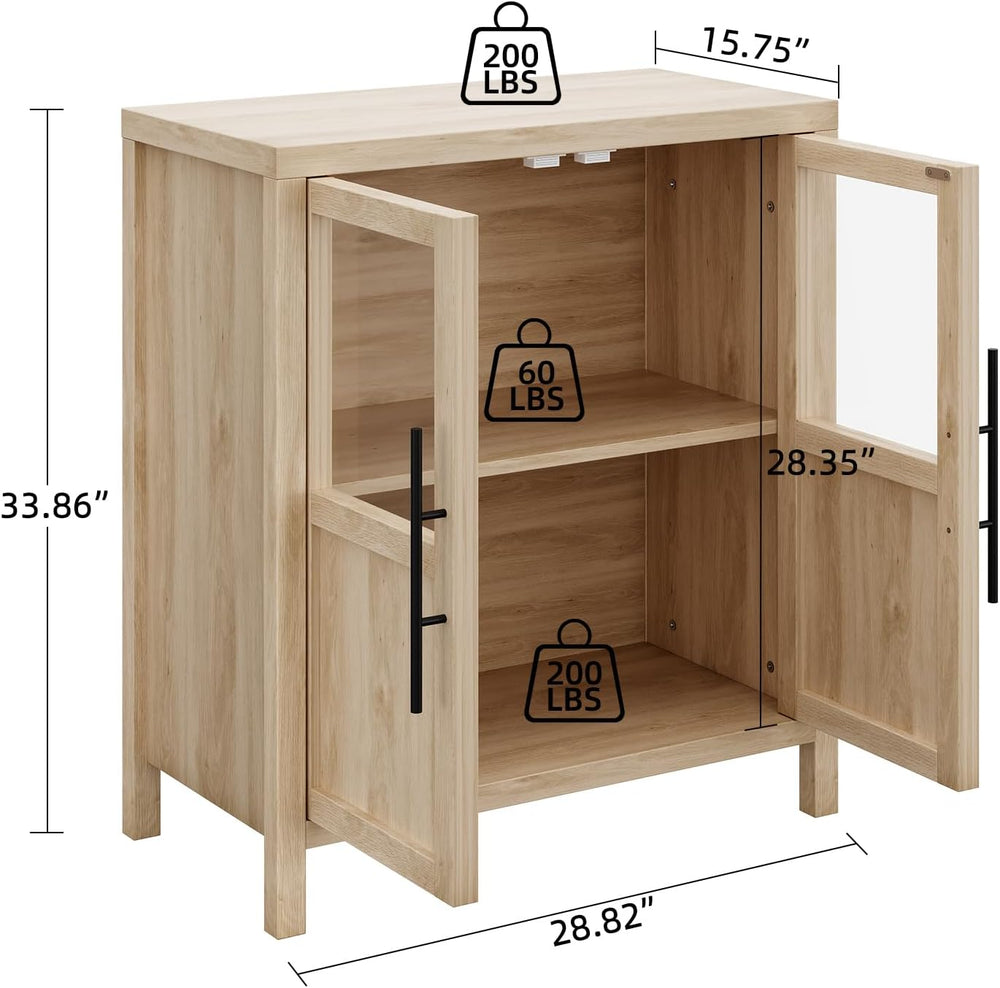 Garvee Large Buffet Cabinet with Storage, Sideboard Buffet Cabinet with Glass...
